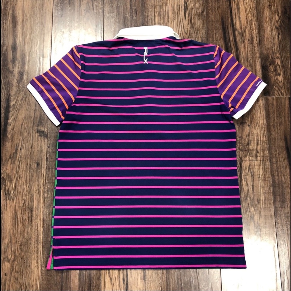 Ralph Lauren RLX Men’s striped golf polo size Medium - Picture 3 of 4
